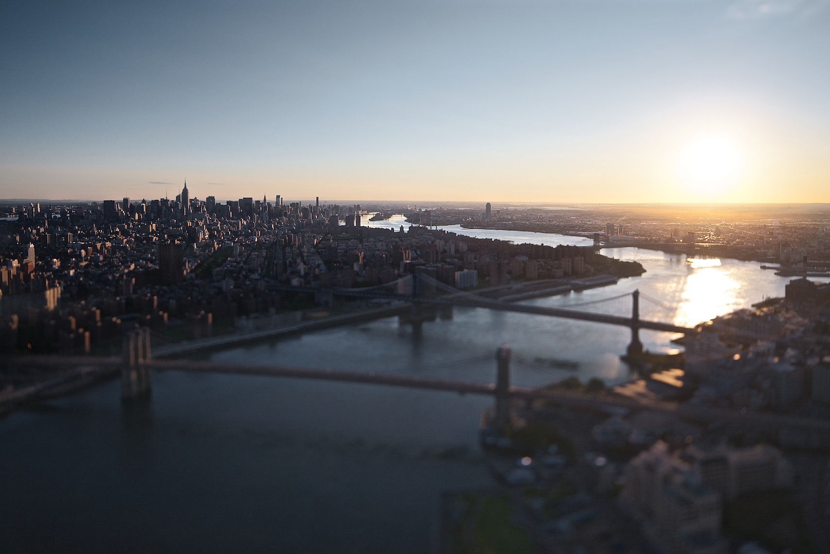 East River Bridges, Brooklyn, NY (Laforet NY Bridges Tilt-Shift Aerial 01)
