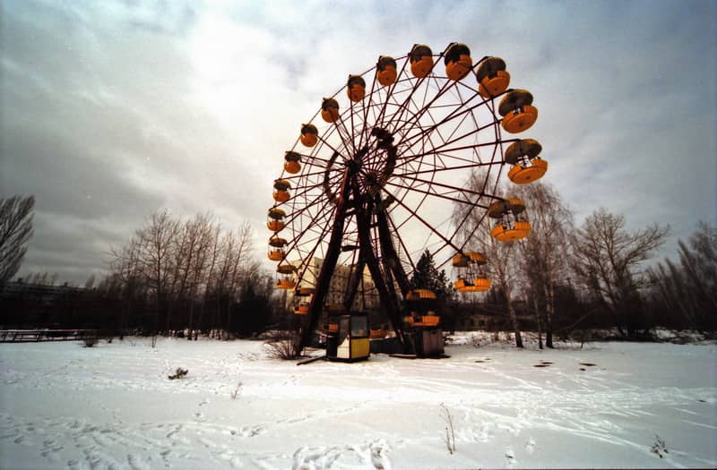 fotografia de noria en chernobil