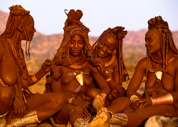 Himba Bride with her Female Relations, Namibia