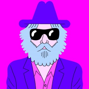 ilustracion de un hombre con sonbrero azul