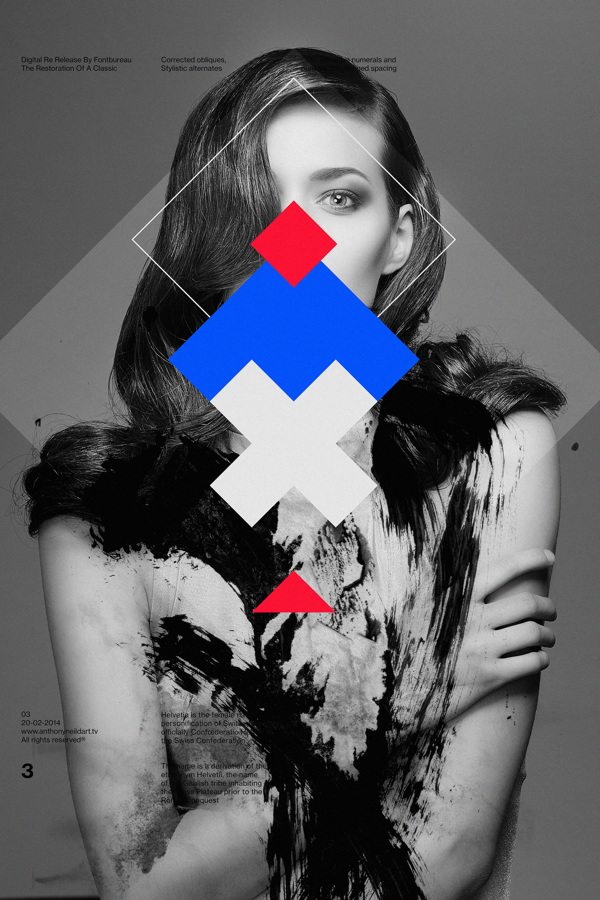Diseño de portada de revista con elementos poligolanes de Anthony Neil Dart