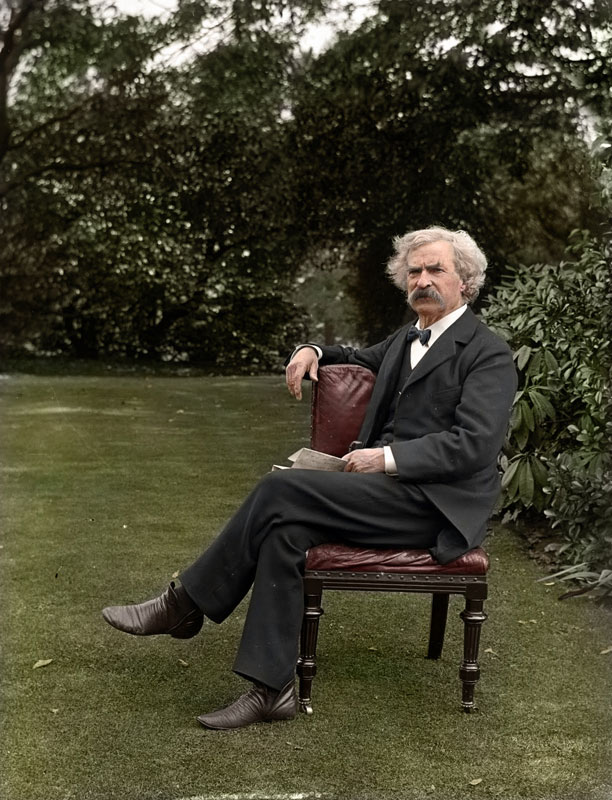 Mark Twain in the garden 1900