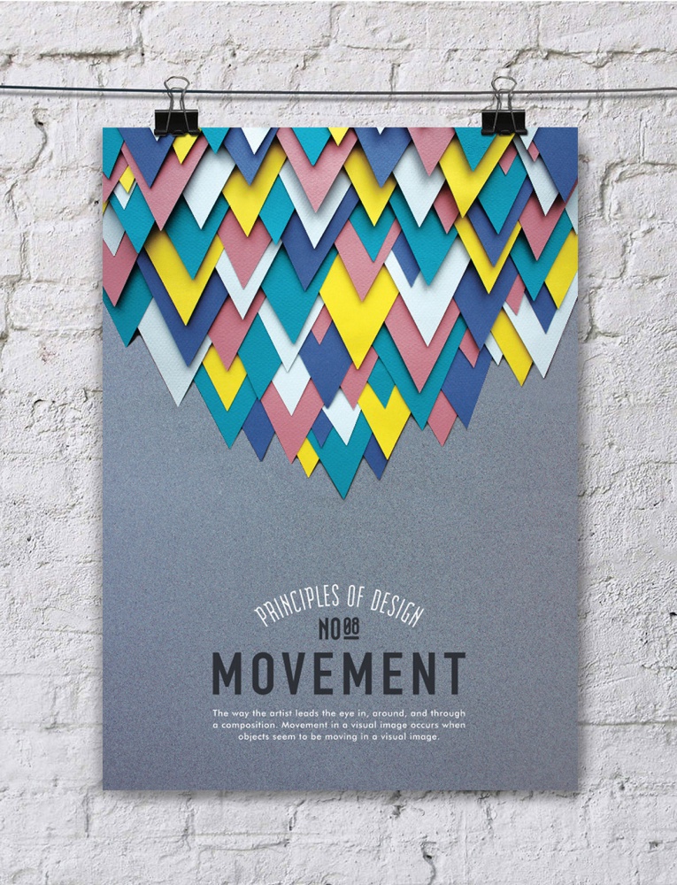 paper art posters con los principios del diseño movimiento