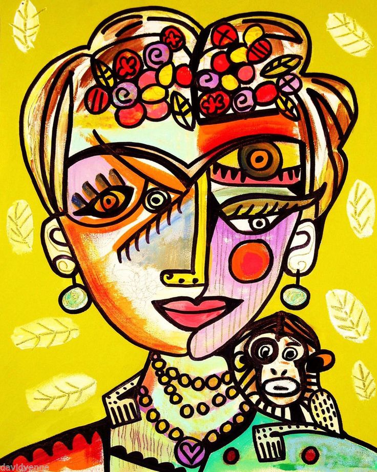 Frida kahlo y su mono ilustracion Sandra Silberzweig
