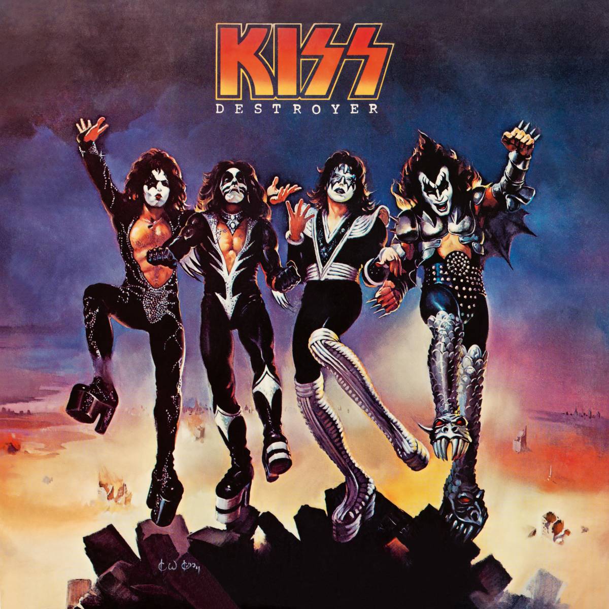 portada de disco de rock Kiss Destroyer 