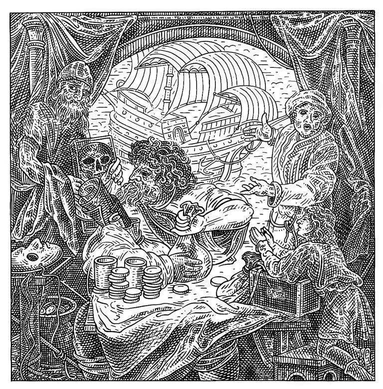 Istvan Orosz illusion illustration skull 1