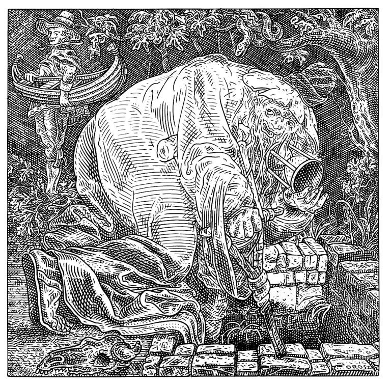 Istvan Orosz illusion illustration skull 6
