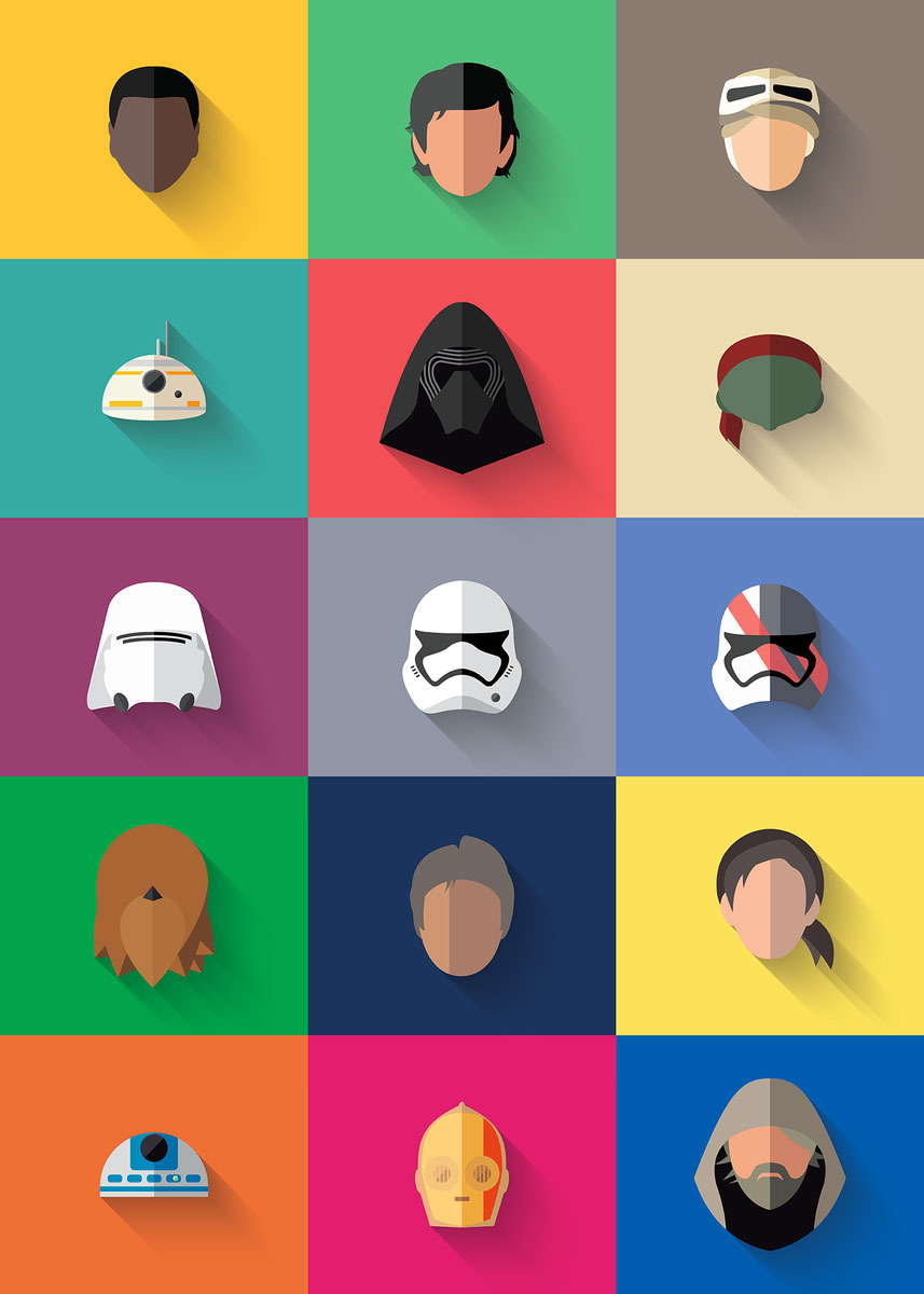 Star-wars-icons-flat-the-force-awakening-all