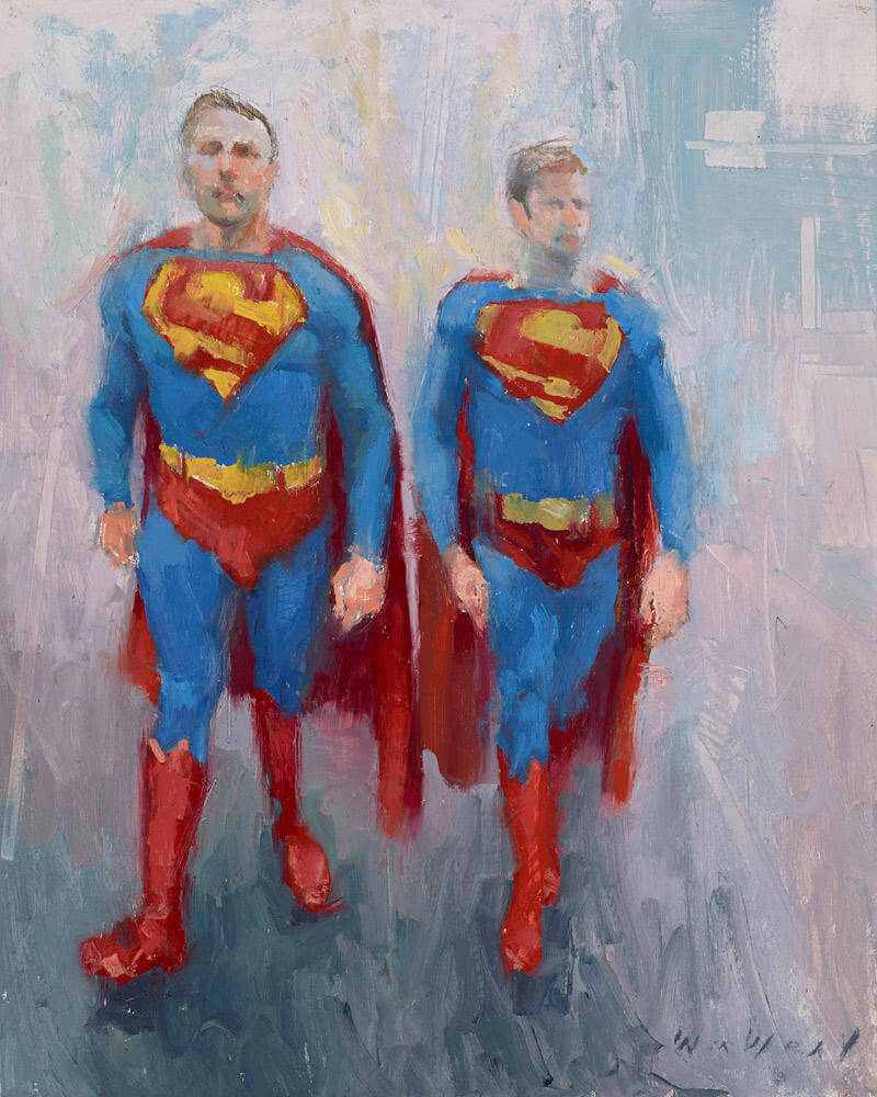 Superman en pintura acrilica