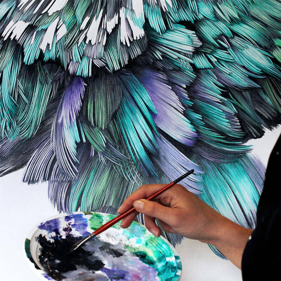 Adele Renault Paints Incredibly Realistic Pigeon (4)