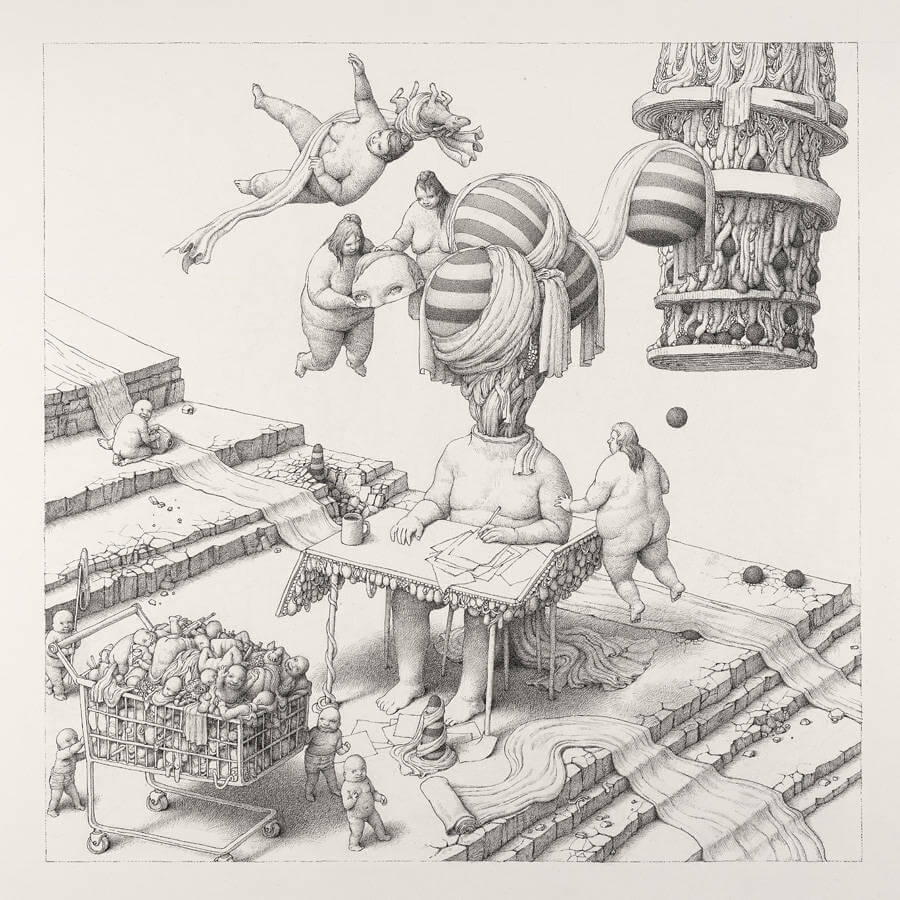 Detailed Drawings with Strange Characters by Anton Vill