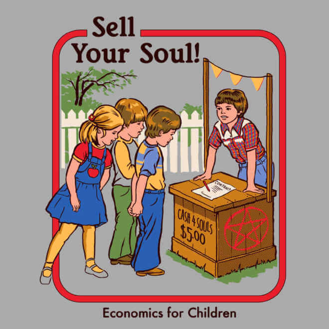 Dibujo de niños vendiendo su alma 