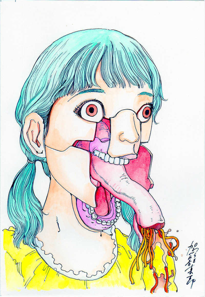 retrato de chica sacando la lengua