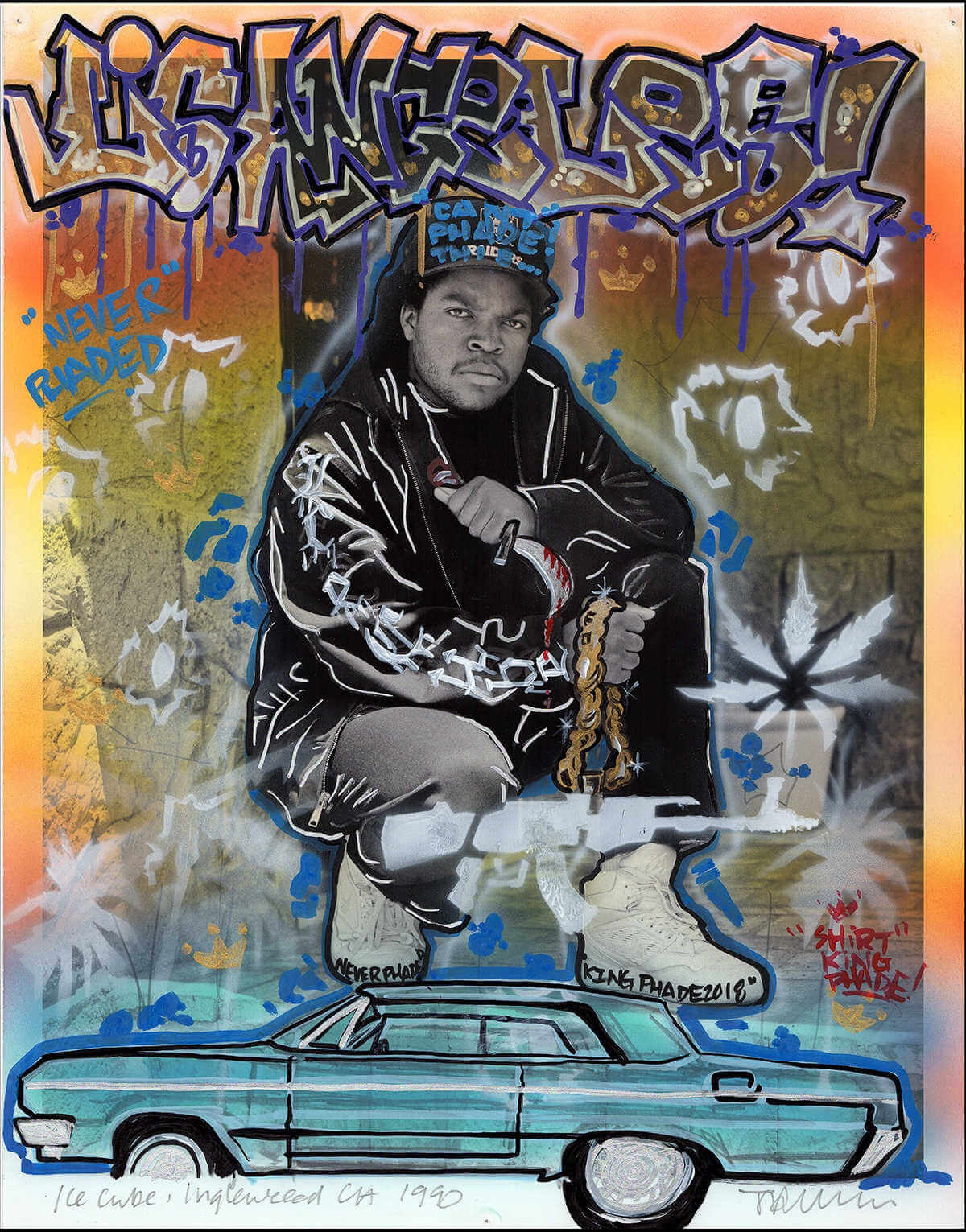 Fotograía de Ice Cube por Janette Beckman & Shirt King Phade
