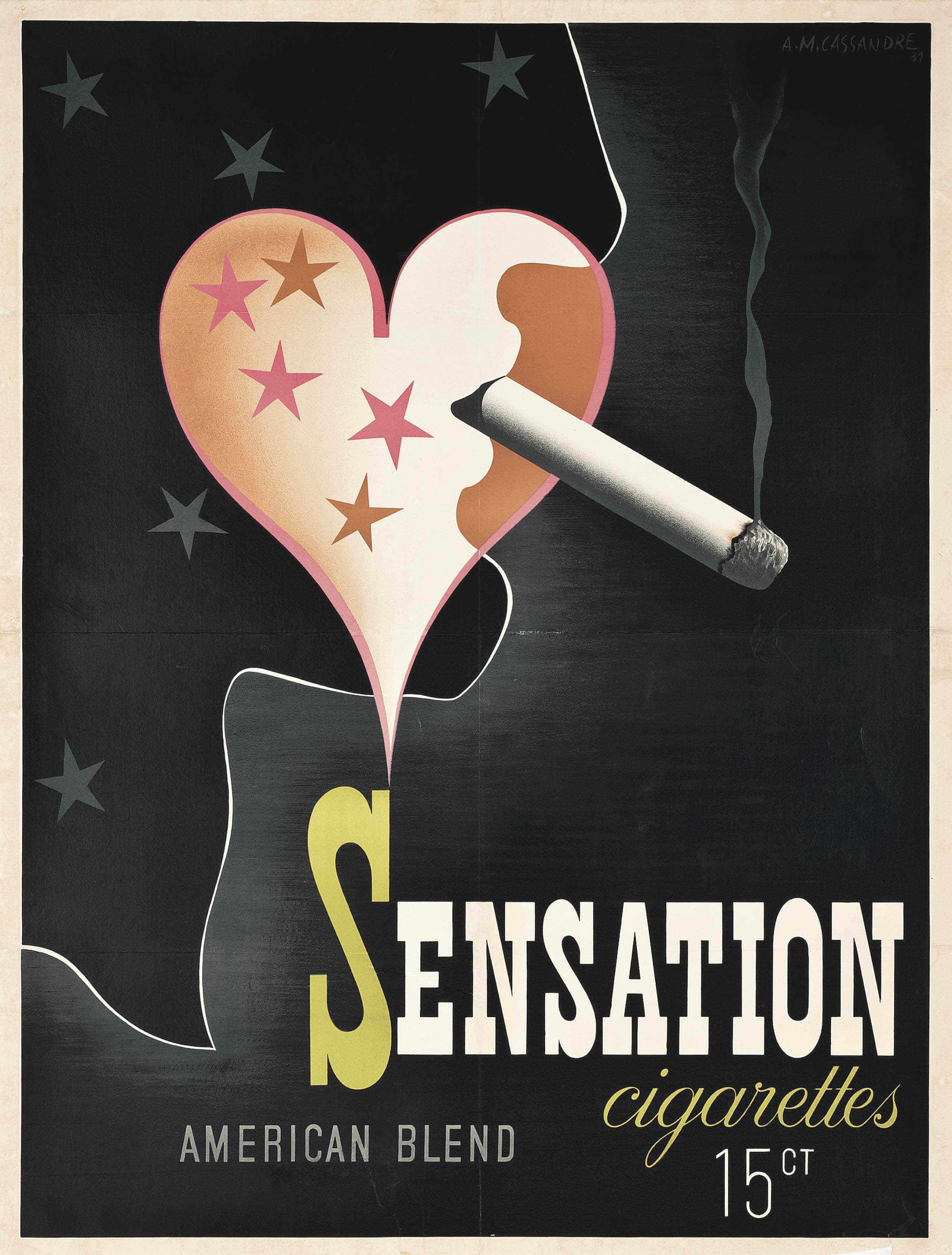 Diseño para la marca de tabaco Sensation, de AM cassandre