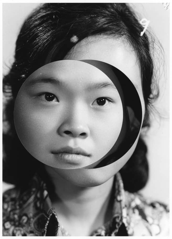 Kensuke Koike collage de fotografia de una mujer japonesa