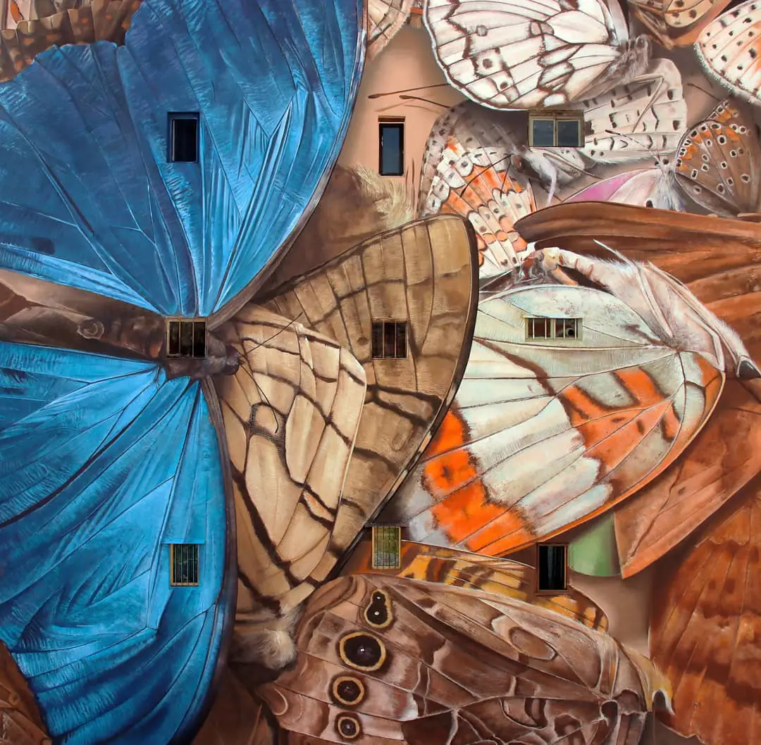 mantra arte callejero mariposas