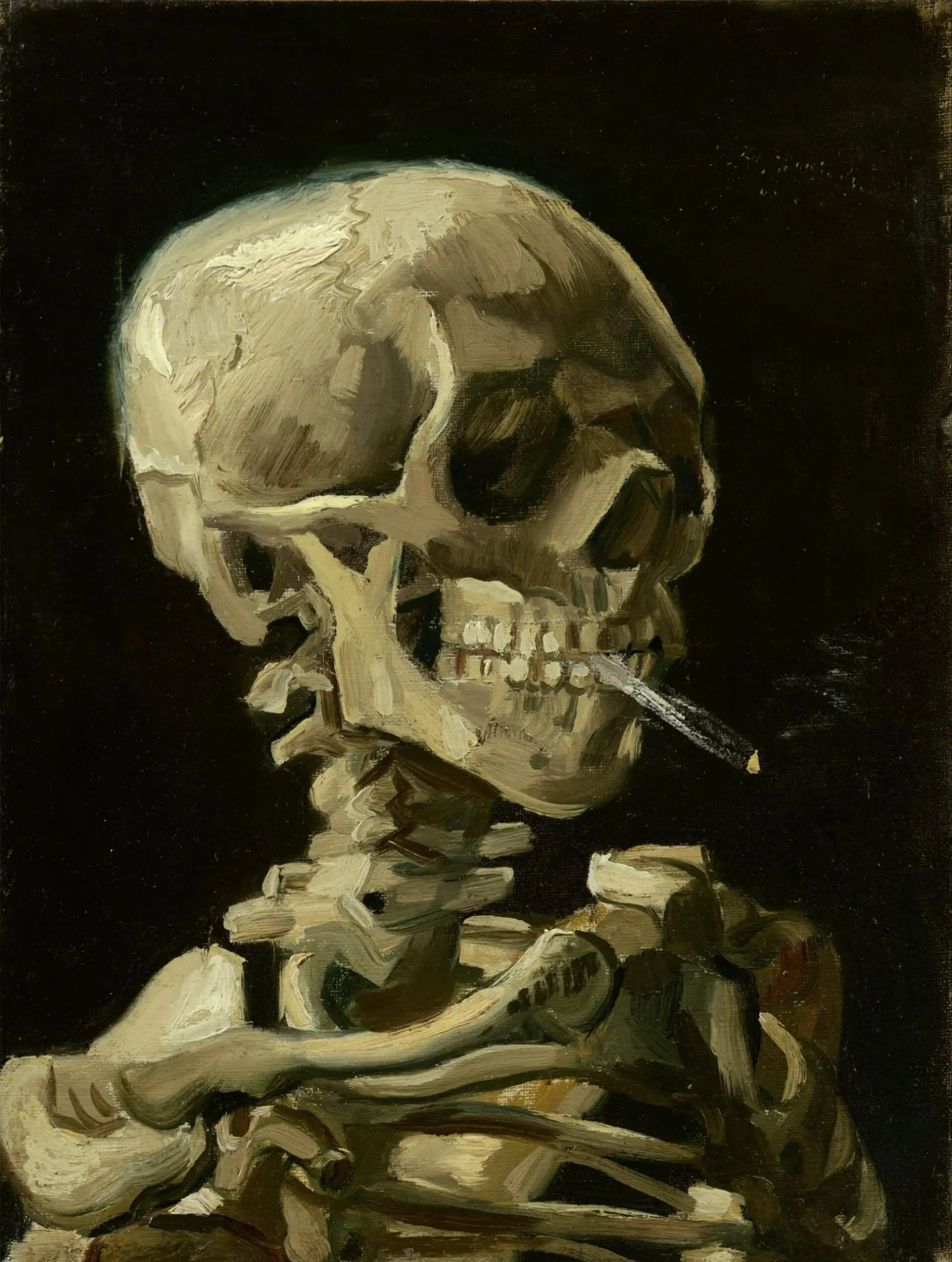 Head of a Skeleton with a Burning Cigarette van gogh
