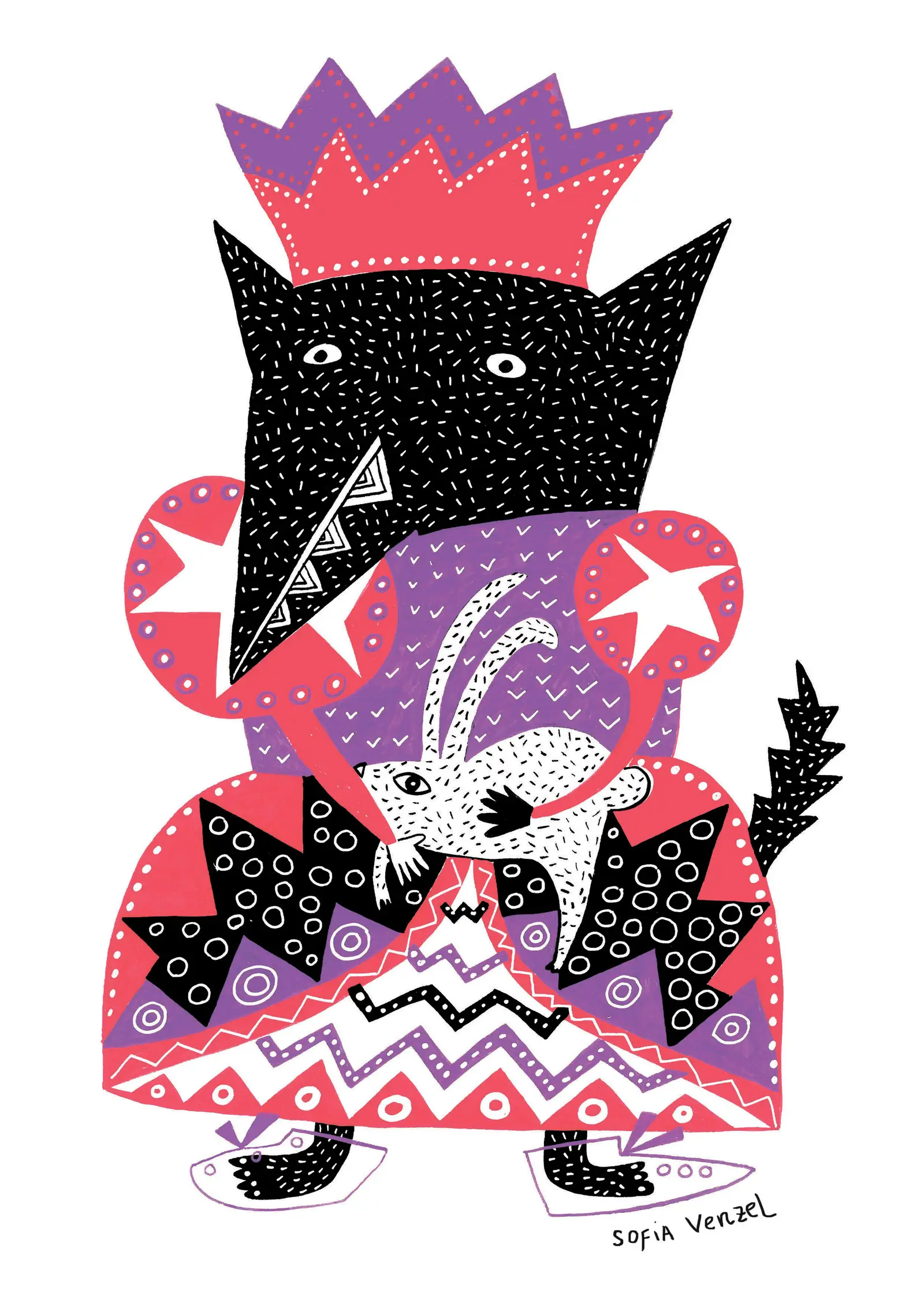 wolf cat de sofia venzel ilustracion