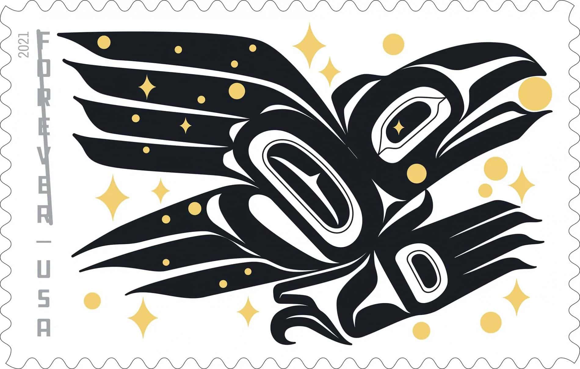 sello postal estados unidos diseño indigena