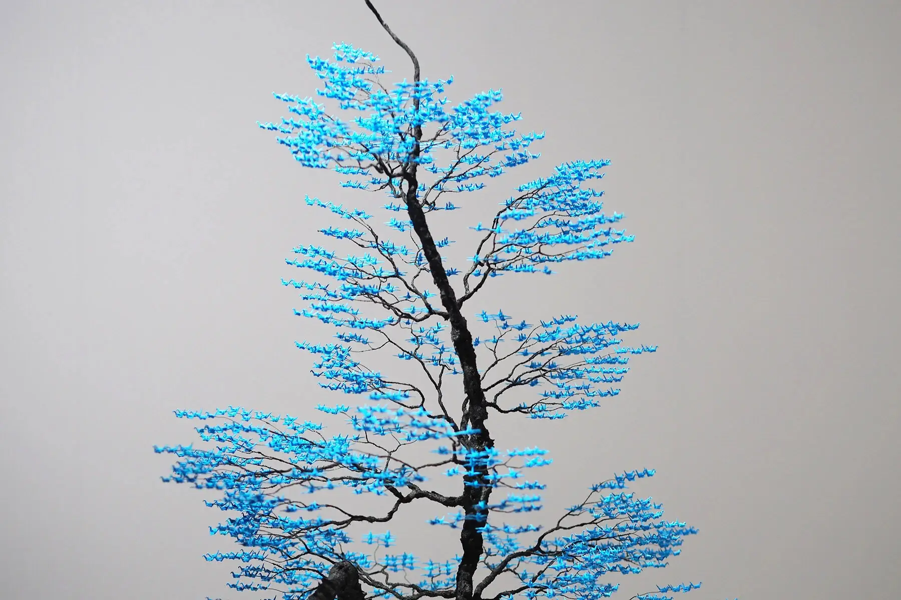 grullas mini origamo naoki onogawa bonsai azul
