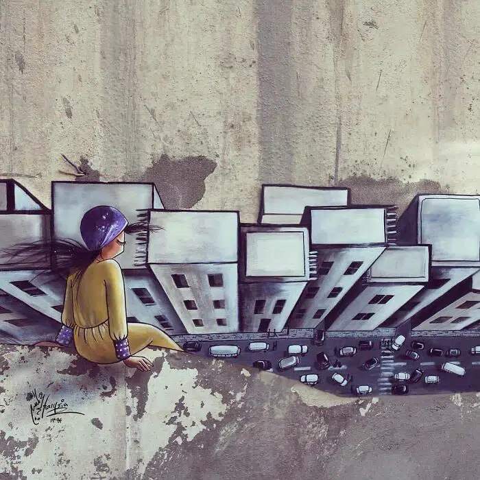 shamsia hassani edificios street art