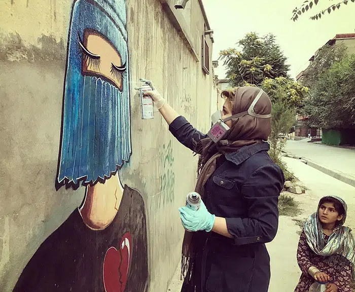 shamsia hassani street art afganistan paint