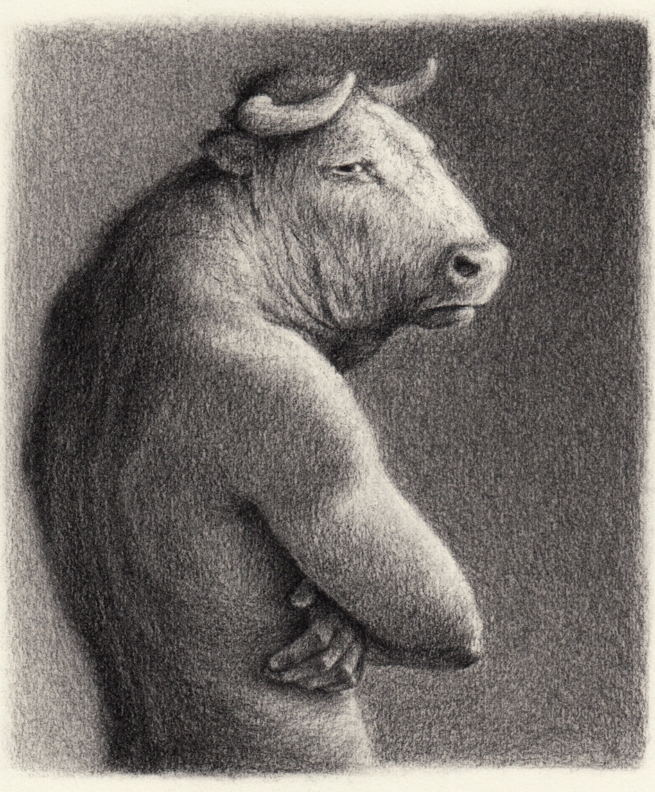 ilustracion en blanco y negro figura humana y naturaleza