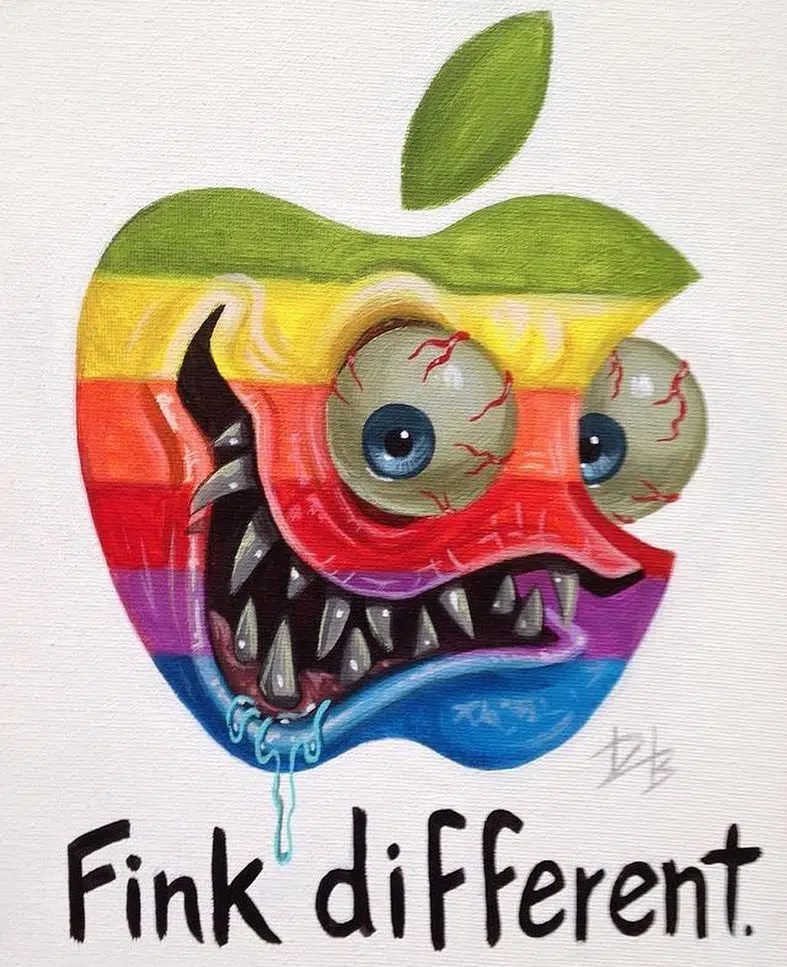 Dave Burke mostruos arte kitsch apple fink different