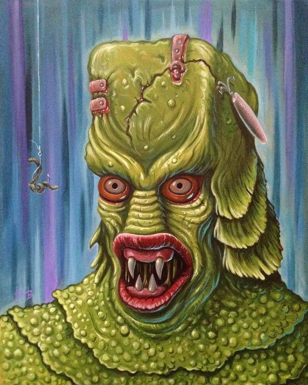 Dave Burke mostruos arte kitsch apple monstruo del pantano