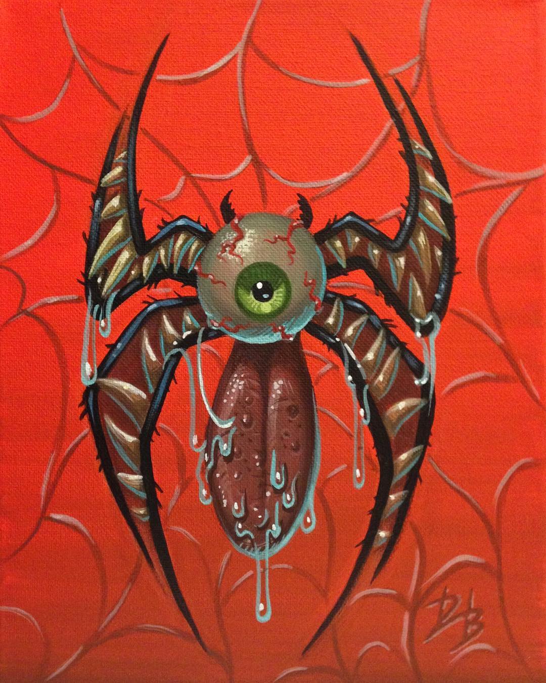 Dave Burke mostruos arte kitsch spiderman