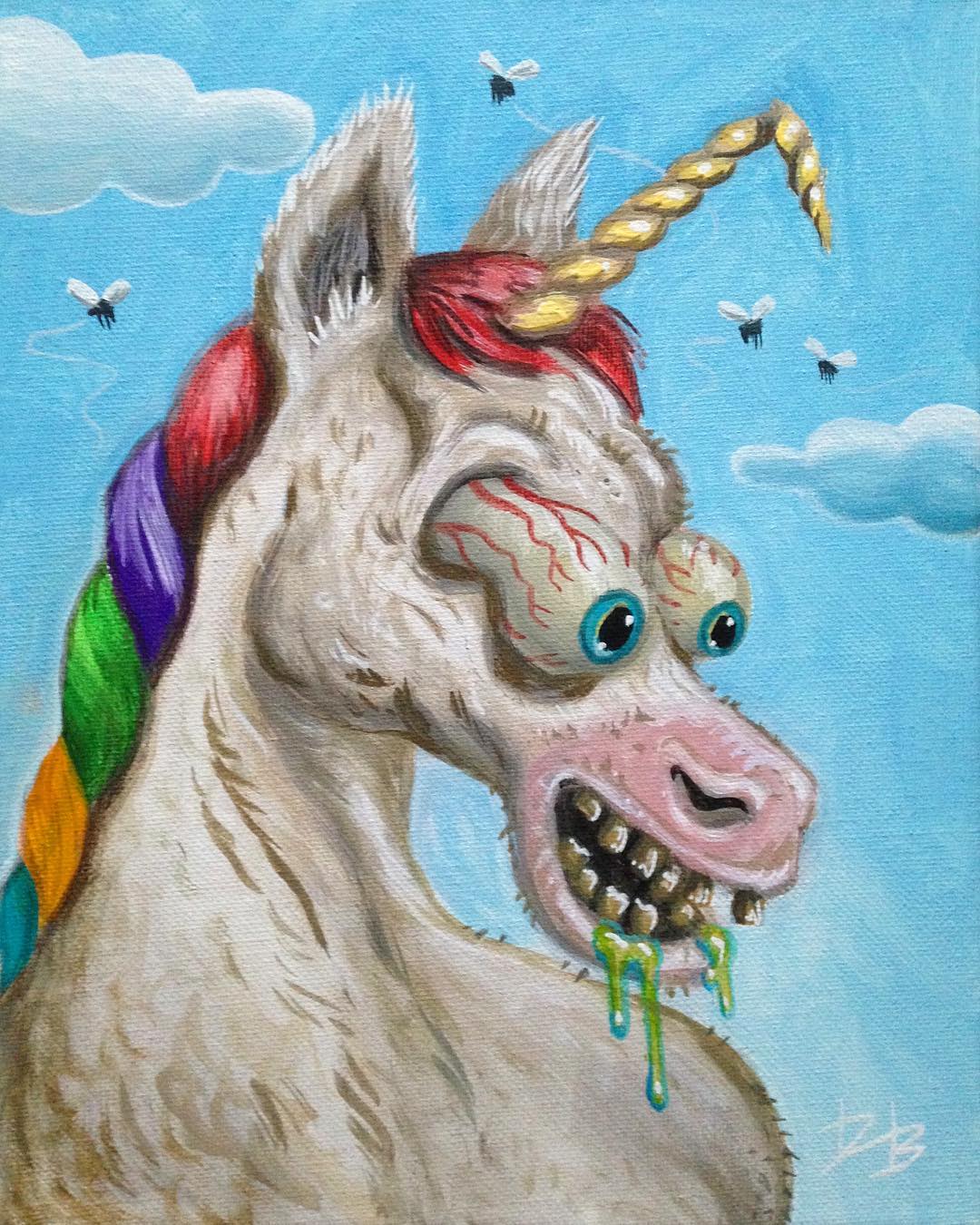 Dave Burke mostruos arte unicornio