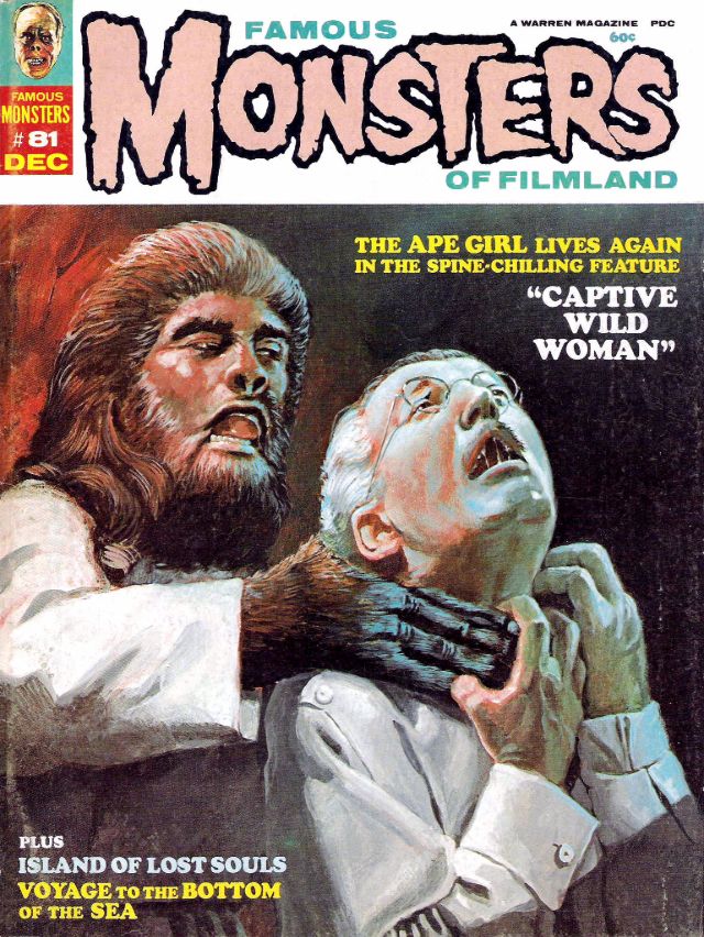 Famous Monsters of Filmland portada de revista captive wild woman