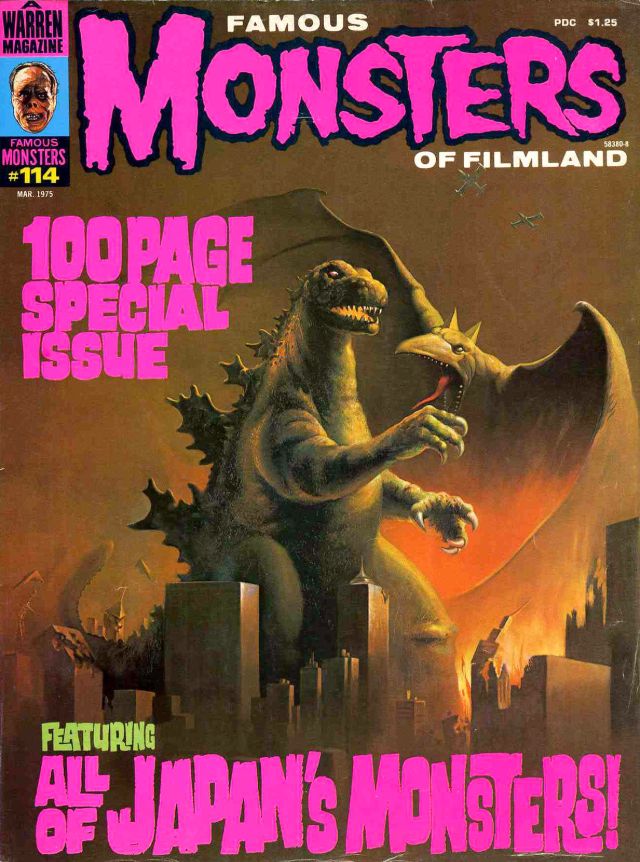 Famous Monsters of Filmland portada de revista godzilla