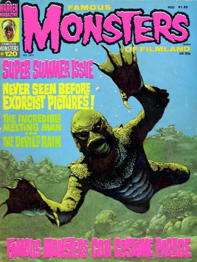 Famous Monsters of Filmland portada de revista mostruo del pantano