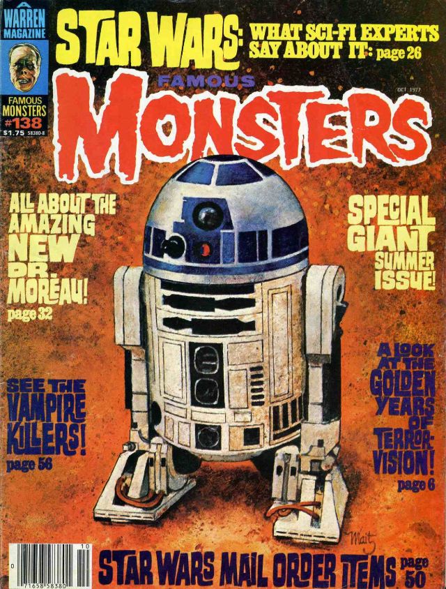 Famous Monsters of Filmland portada de revista r2d2