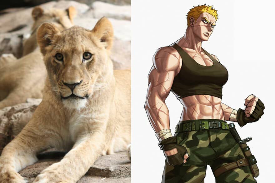 diseño de personajes nitro animales anime leones