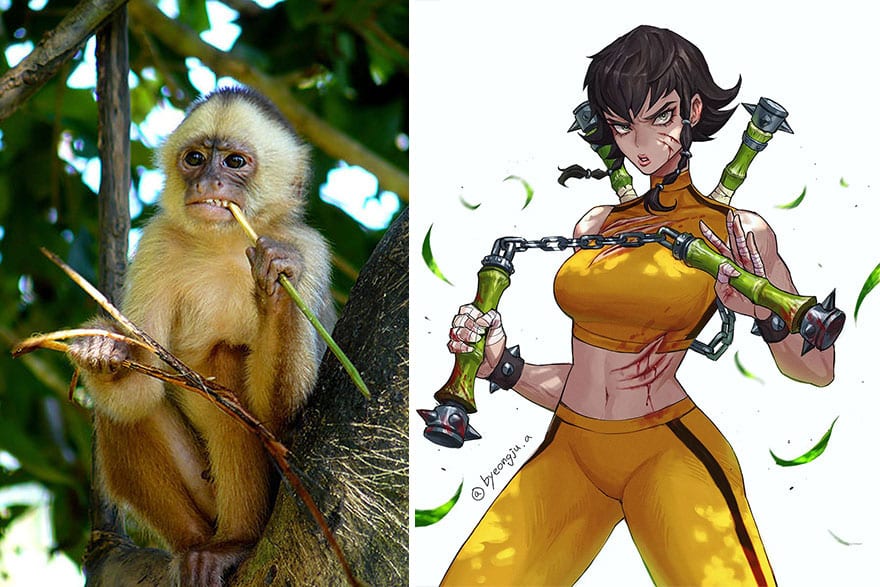 diseño de personajes nitro animales anime mico capuccino