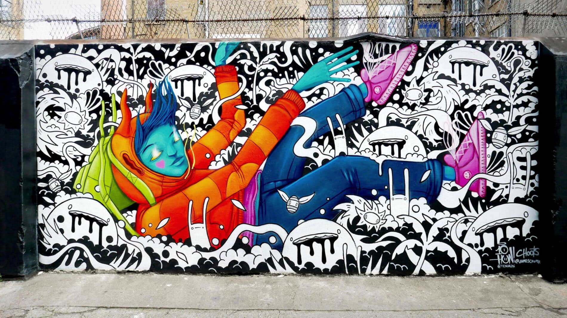 choots street art psicodelia monstruos y hombre