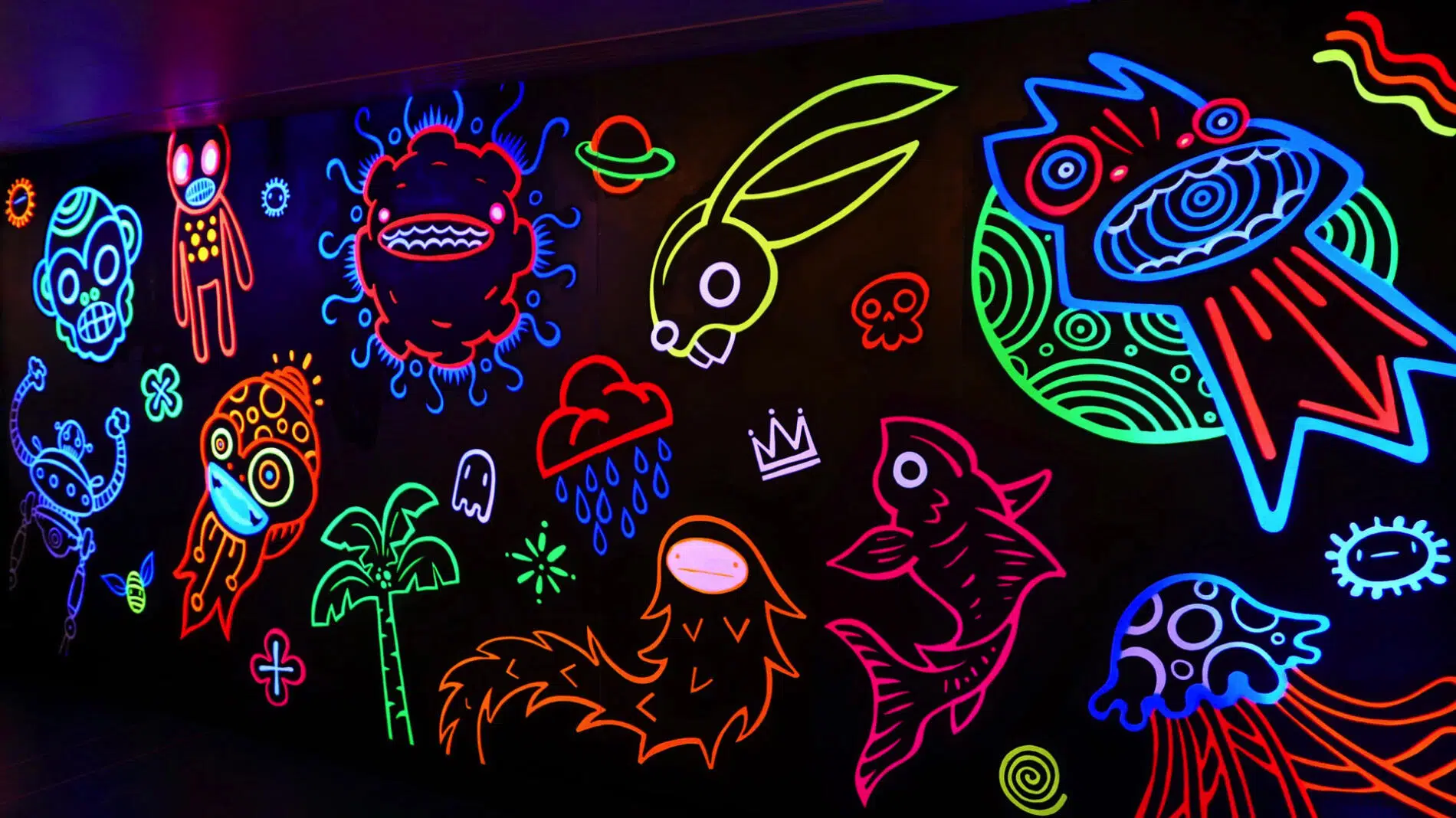 choots street art psicodelia neon