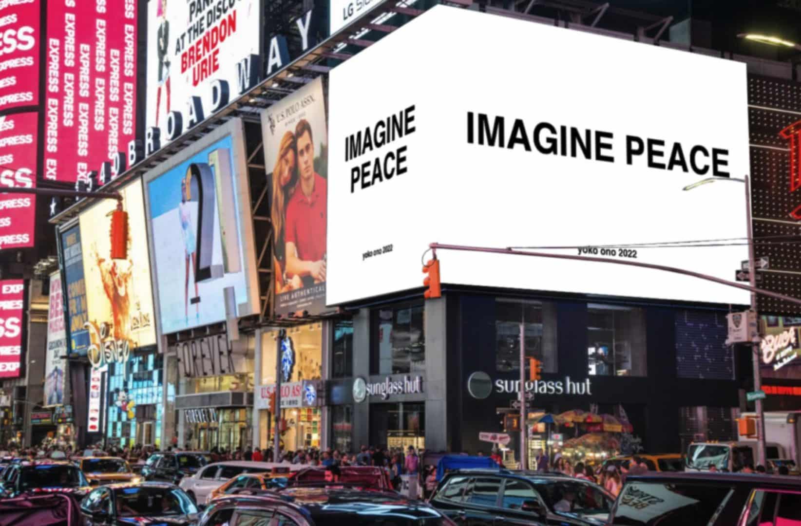 pantalla imagine peace ciudad campaña yoko ono
