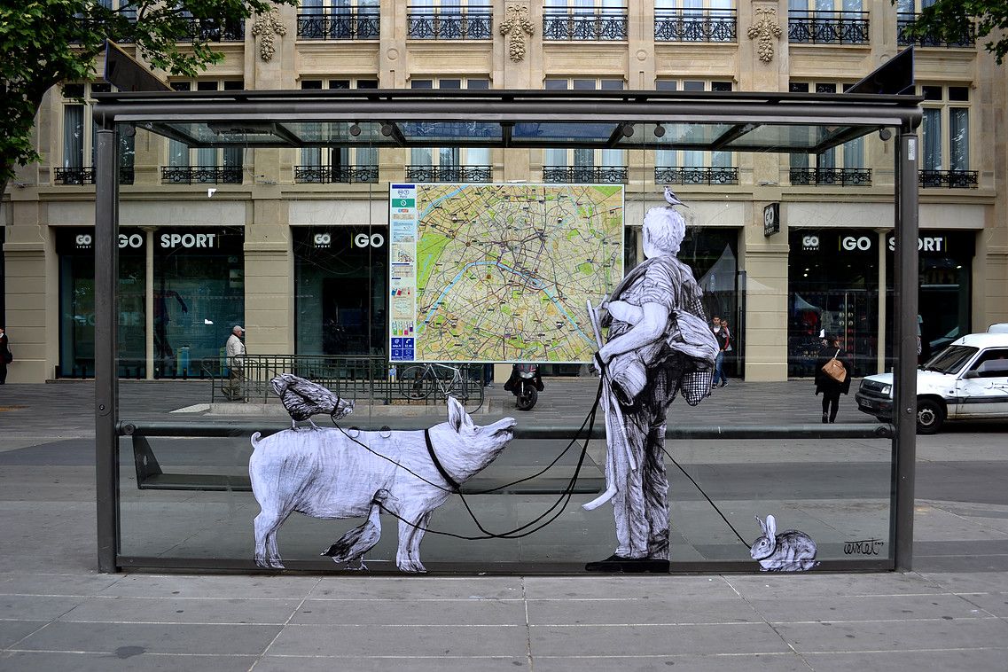 street art - levalet - cerdo paradero
