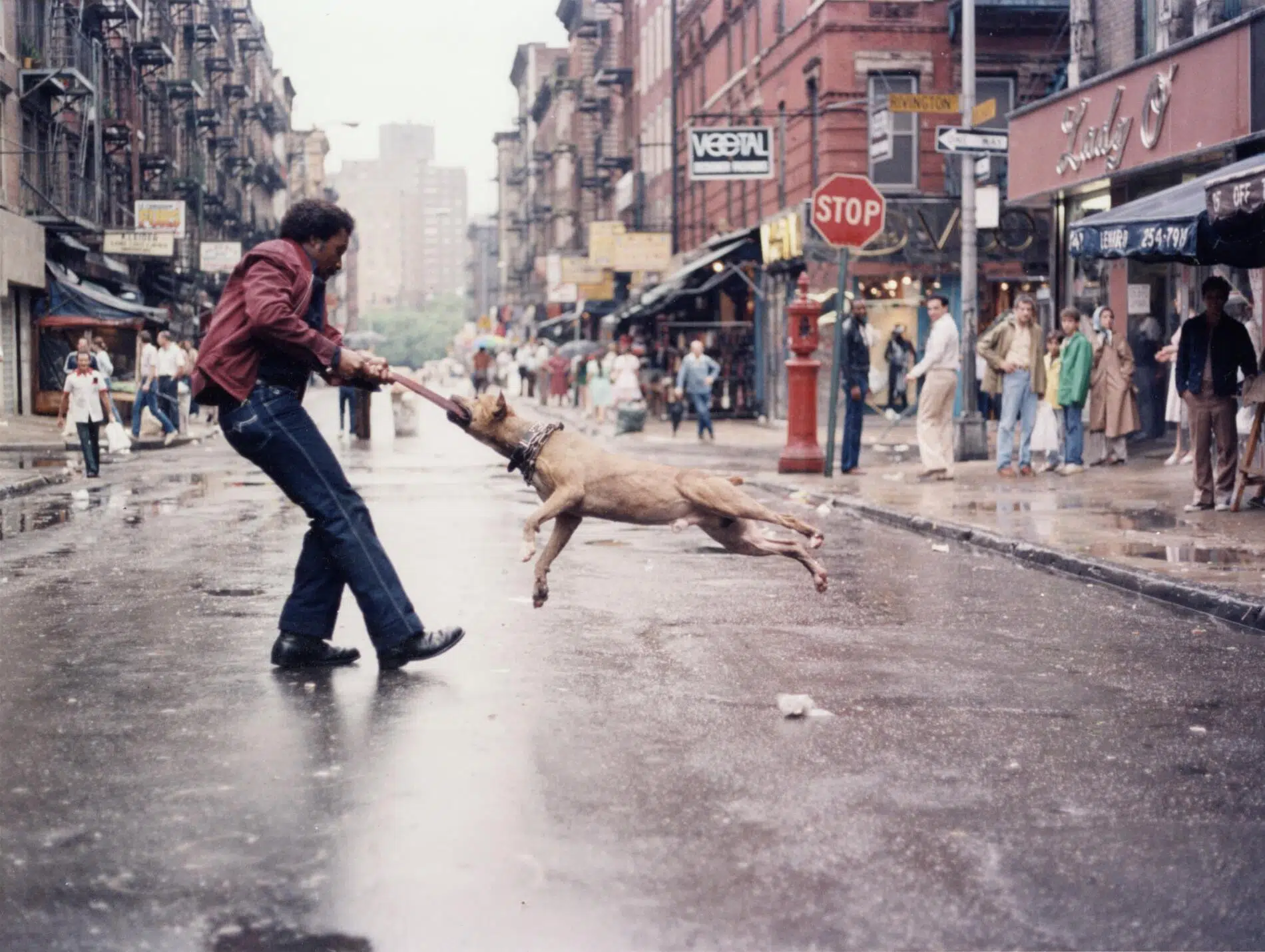 jamel shabazz man and dog. Lower East side, Manhattan 1980