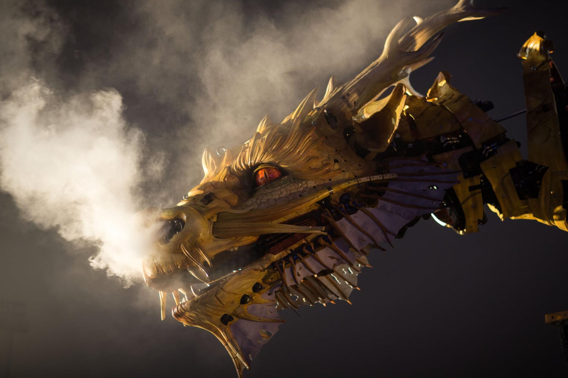 la machine dragon caballo humo