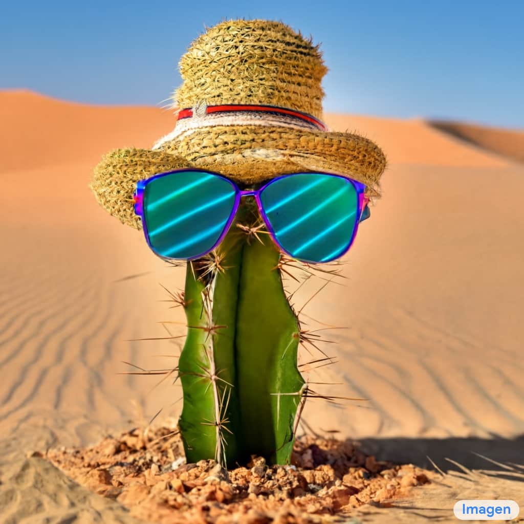 a cactus with glasses created with imagen by google