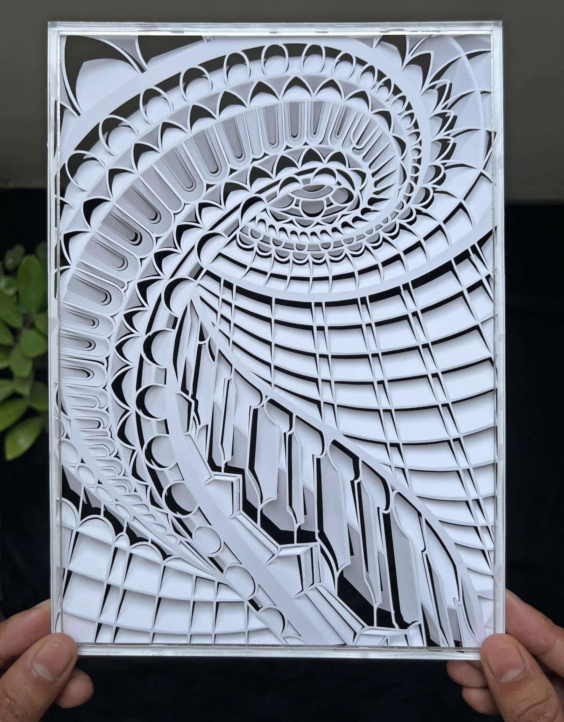 Parth Kothekar arte de papel geometria ilusion