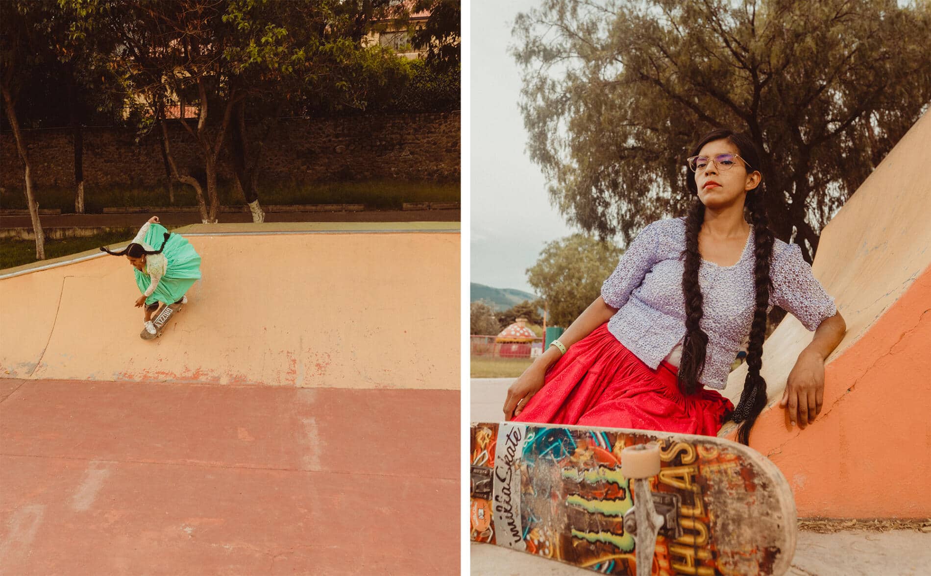 Celia D. Luna cholitas skater bolivia bowl