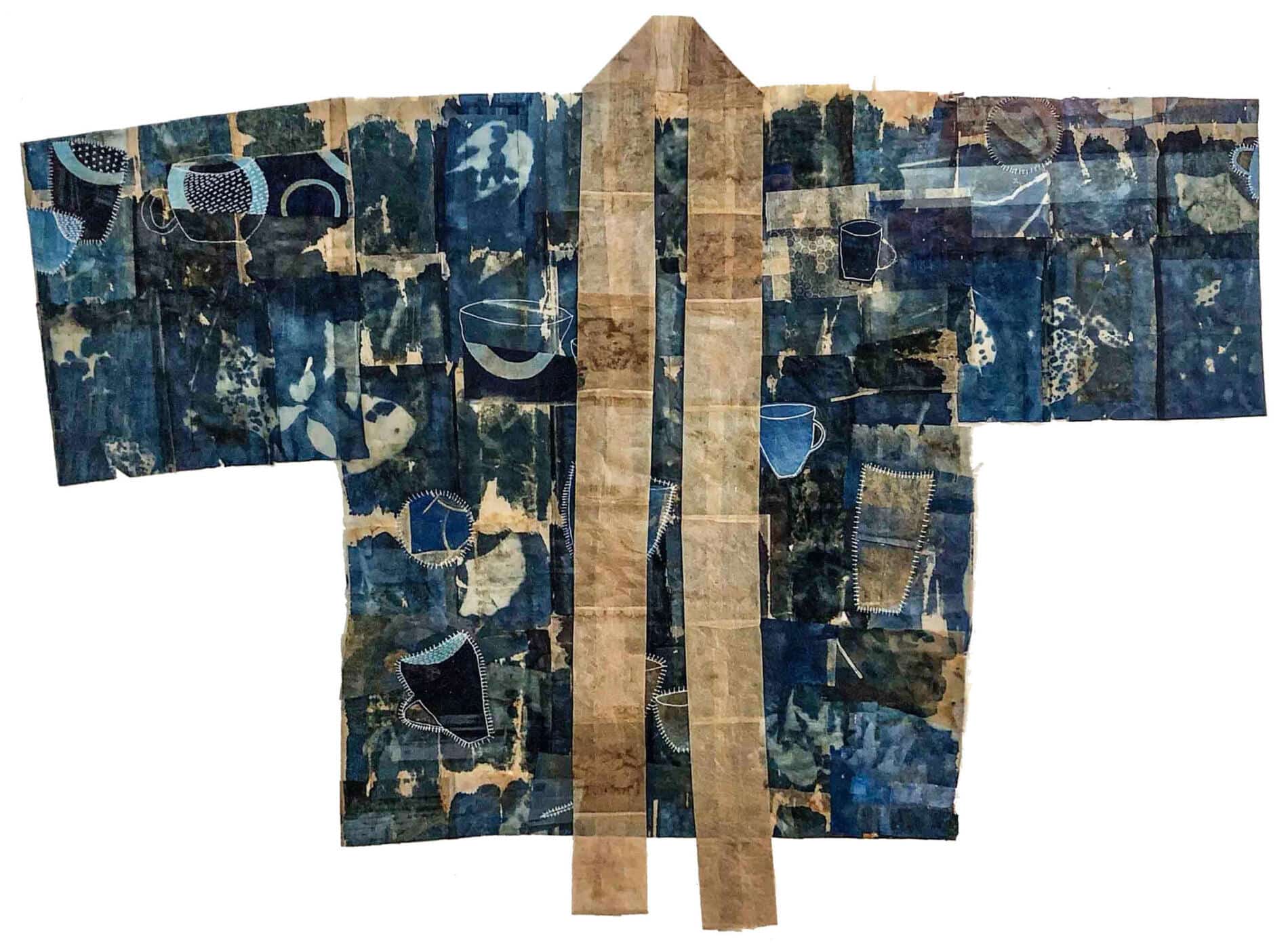 Ruby Silvious tea bag art kimono blue