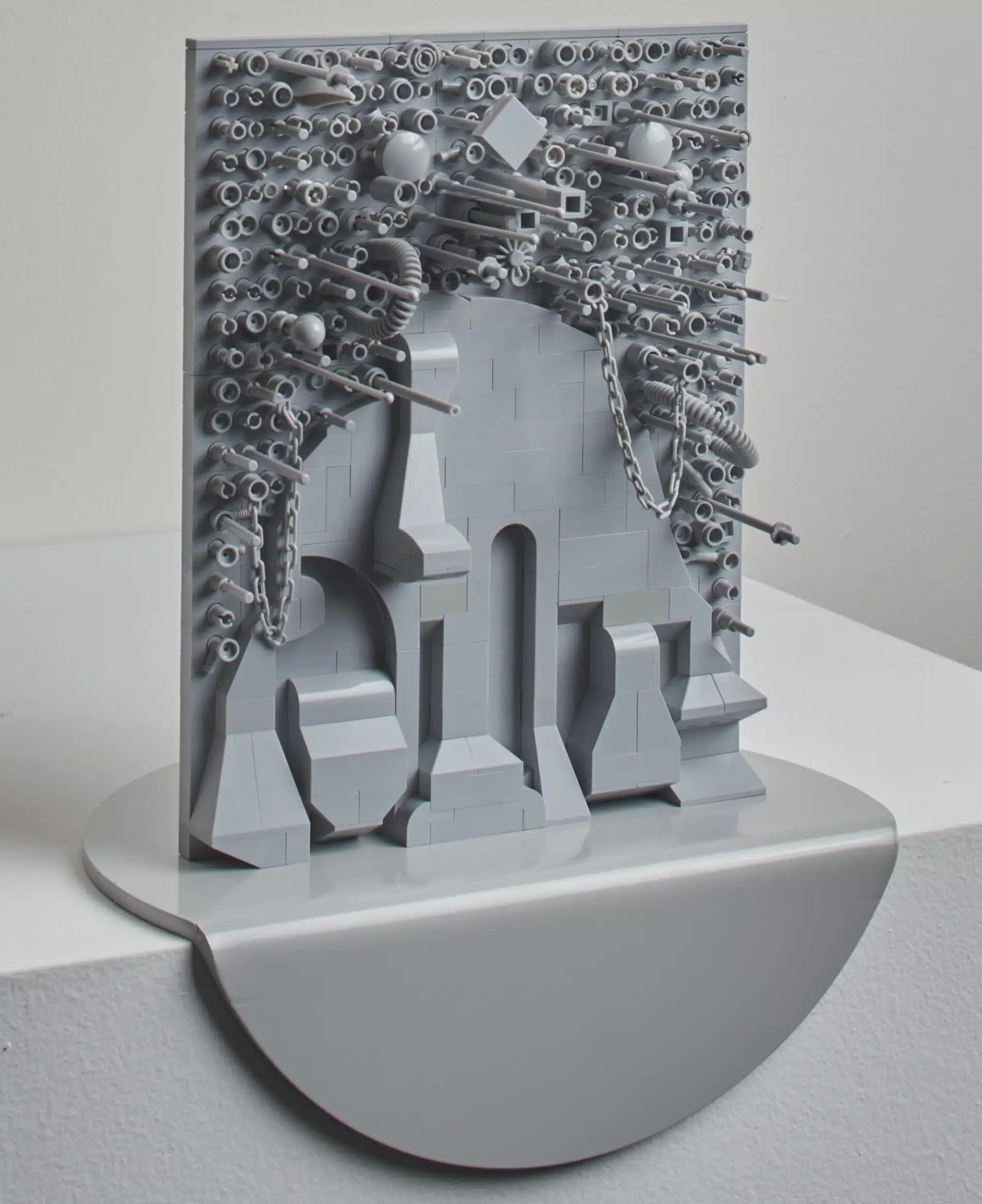 jan van schaik escultura monocromatica lego gris