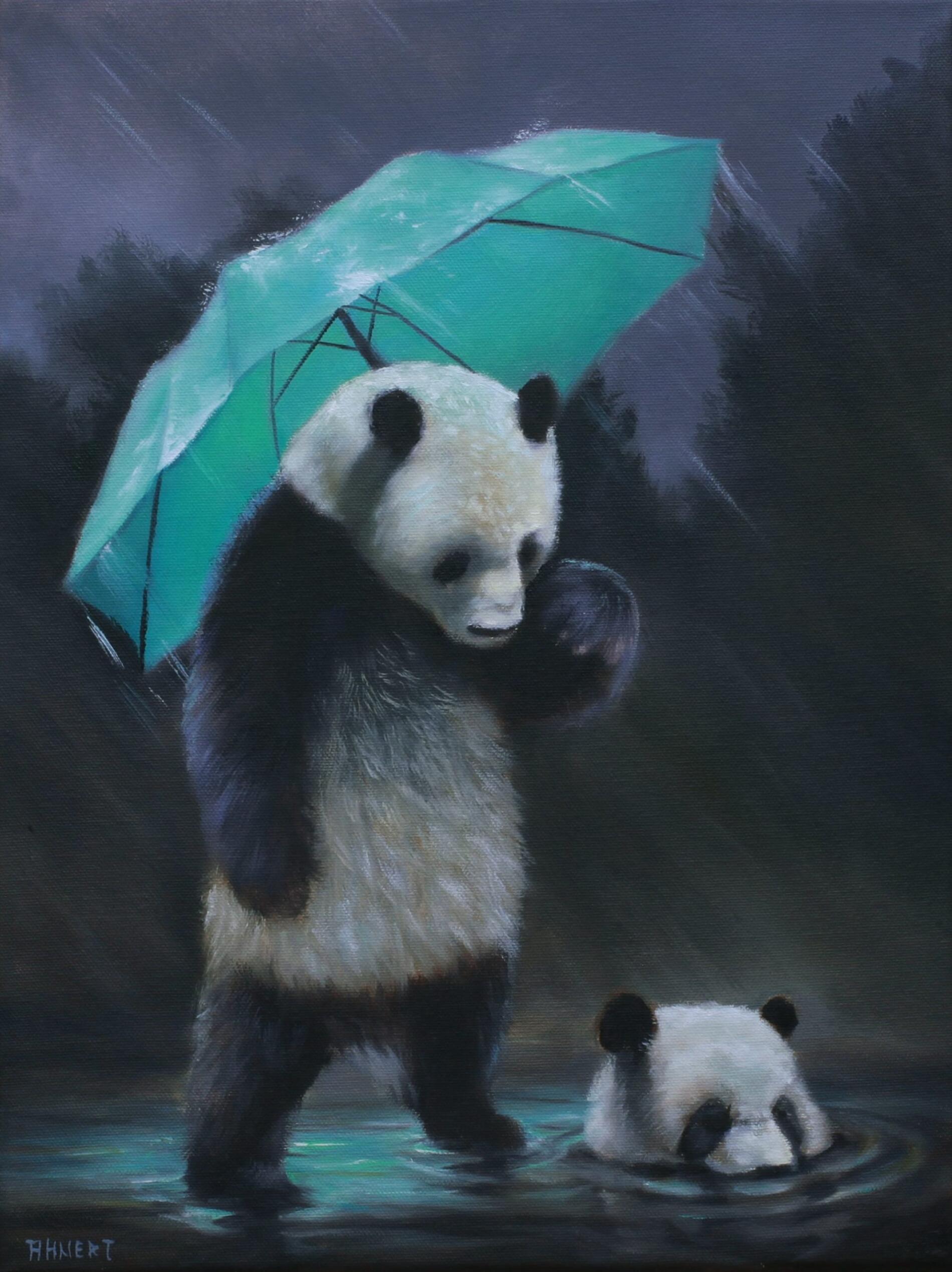Richard Ahnert pintura antropomorfa lluvia